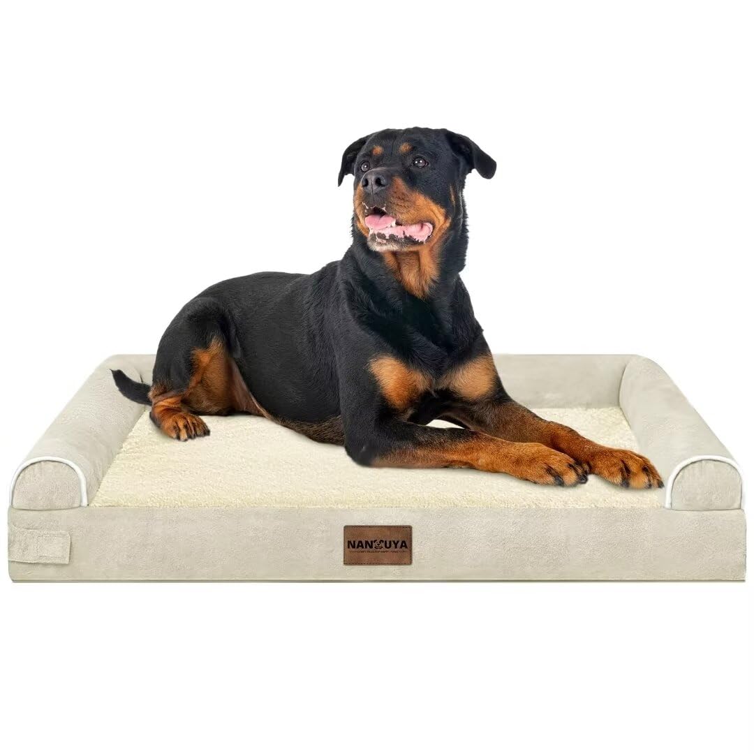 Orthopedic Dog Bed for XX (Beige / 44.0"L x 34.0"W x 6.5"Th)