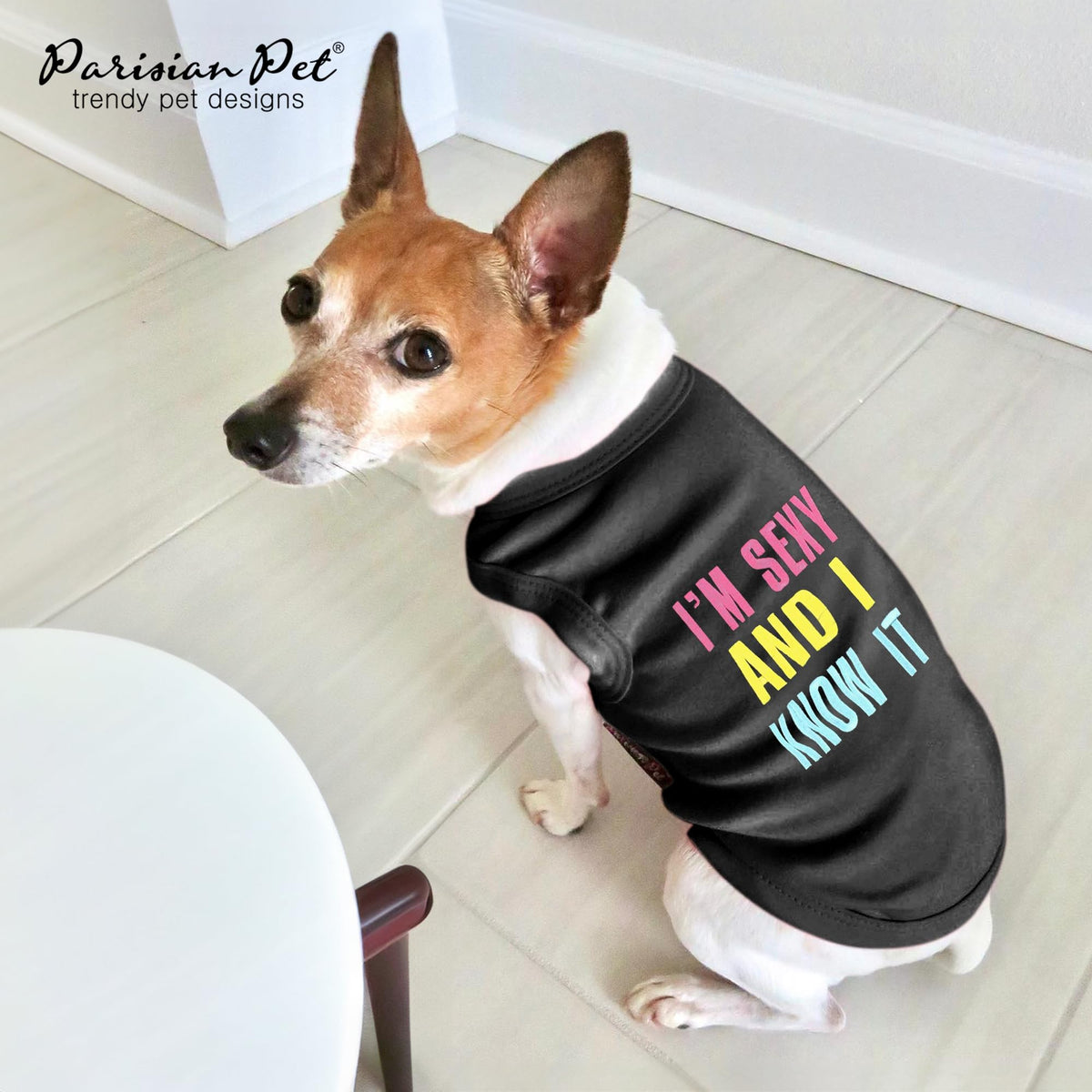 Dog Shirt 100% Cotton I am Sexy Shirts for Small Dogs (Small / Sexy and I Know It)