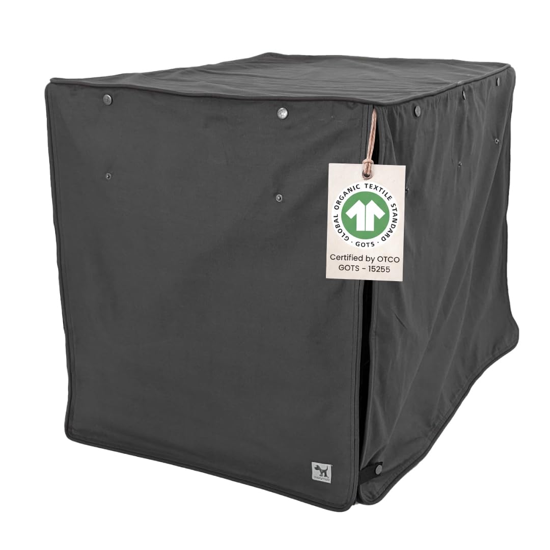 Dark Gray Dog Crate Cover (I'm a Realist / 48.0"L x 30.0"W x 33.0"H)