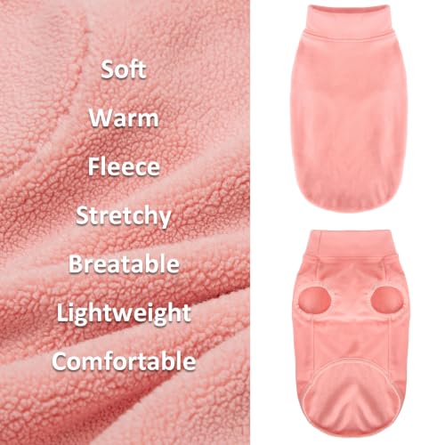 3 Pack Fleece Dog Sweaters for Small Dogs (Rose+Lt Purple+Pink / X-Small)