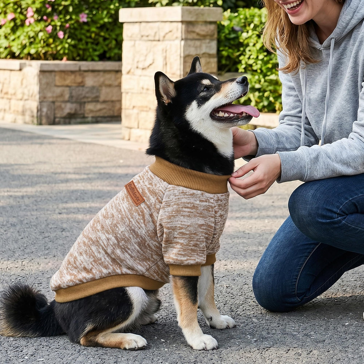2 Pack Dog Sweaters for Small Dogs Girl Boy Winter Fleece Clothes Warm Soft Dog Sweatshirt Outfit for Dogs Cats Pet Apparel (Khaki+Gray / XS (Back: 9.8", Chest: 13.7", 3.5-5.5 lbs))