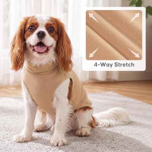 2Pack Dog Sweater for Small Dogs Fleece Sweatshirt (Large (12-18lbs) / Khaki Leopard)