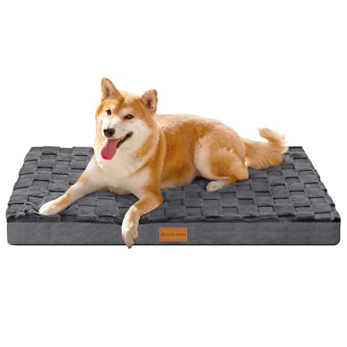 Orthopedic Medium Dog Bed Pet Crate Mat 30''X20'' Dark Grey (Dark Grey / 30"L x 20"W x 3.5"Th)