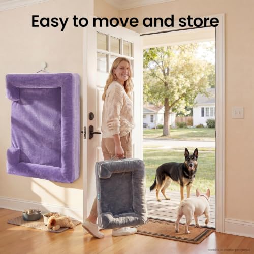 Orthopedic Extra Large Dog Bed Couch (44" x 29" x 7" / 06-Purple)