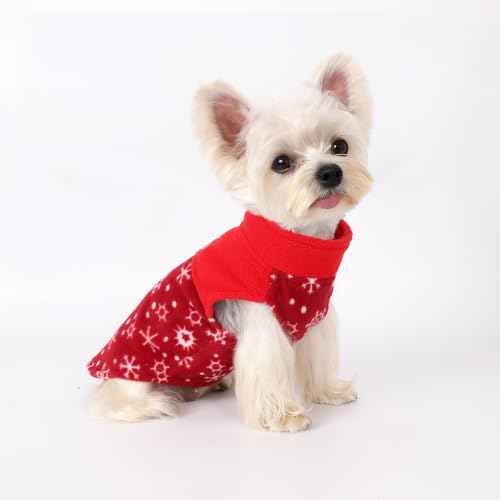 Dog Sweaters for Small Dogs Girl Boy Fleece Puppy Sweater Warm Soft Pet Holiday Clothes for Cats Dogs Chihuahua Sweatshirt Outfit (Red Giraffe / X-Small (Chest 13in ))