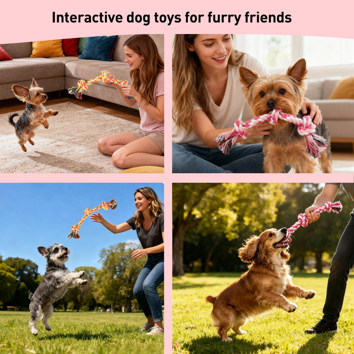 Dog Rope Toy 2 (Small / Red & Orange)