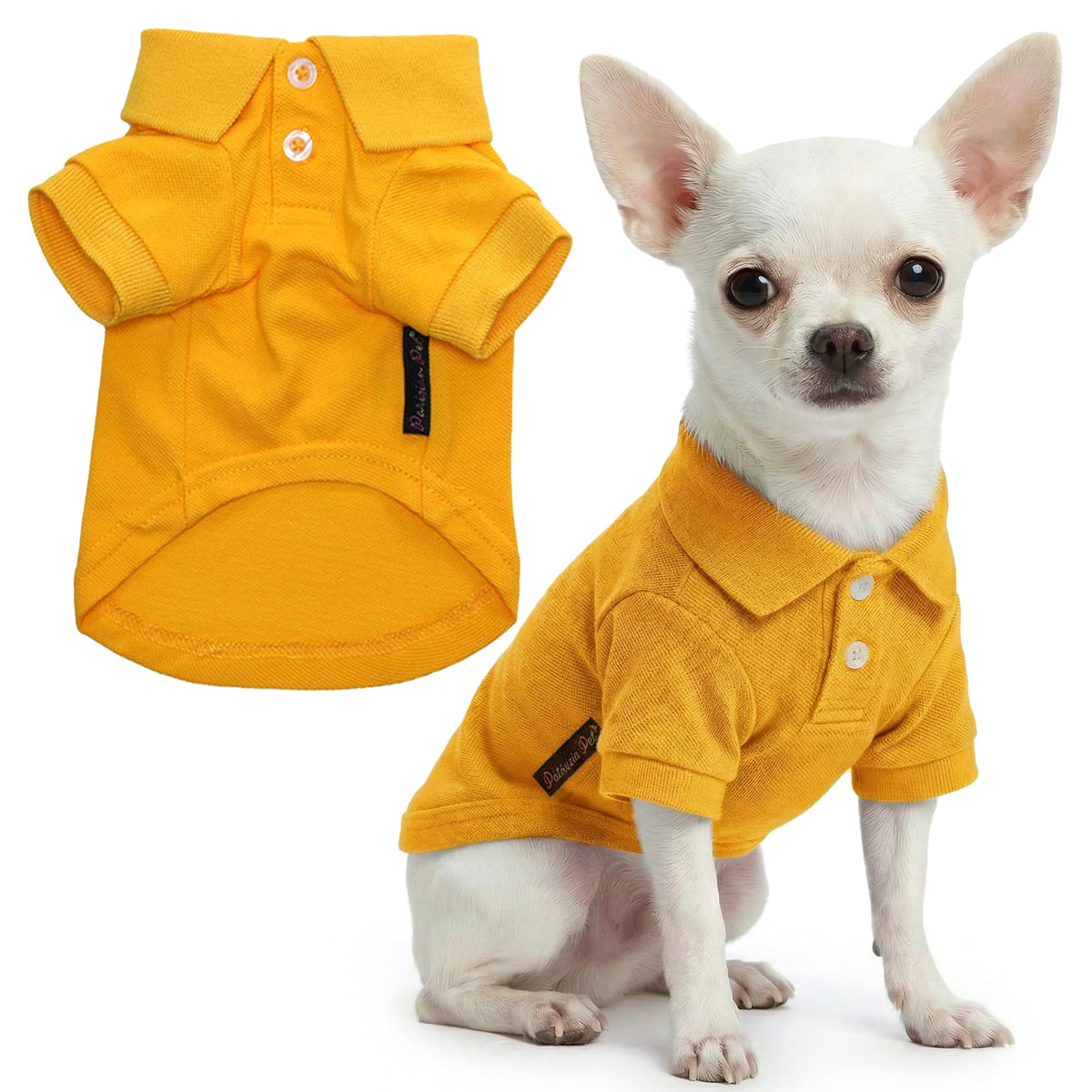 Dog Polo Shirt (XXS / Yellow Polo)