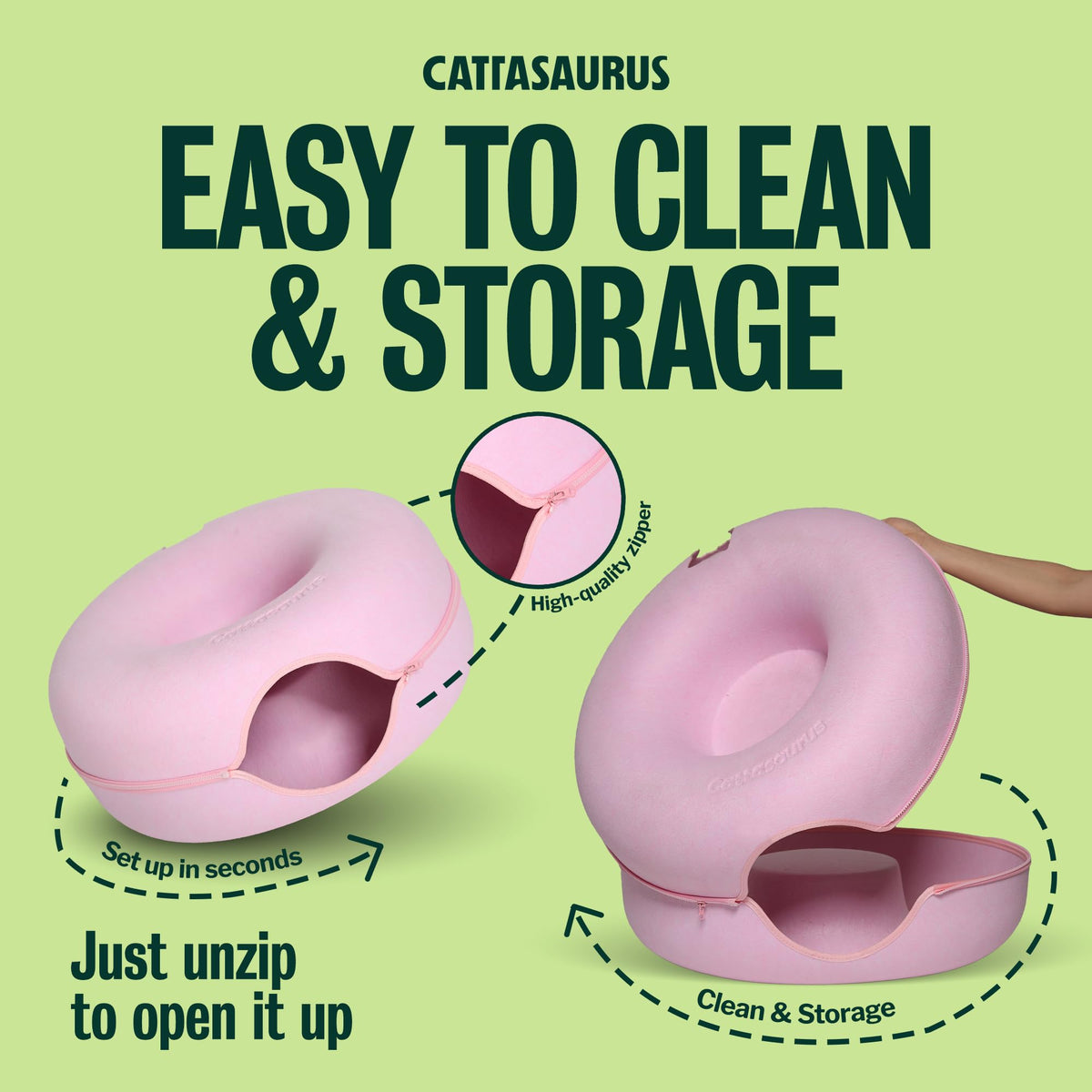 Peekaboo Cat Cave Donut for Multiple & Large Cats up to 30 (Pink / Large)