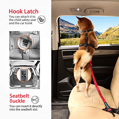 Dog Seatbelt Updated Dog Seat Belt (Fire Red)