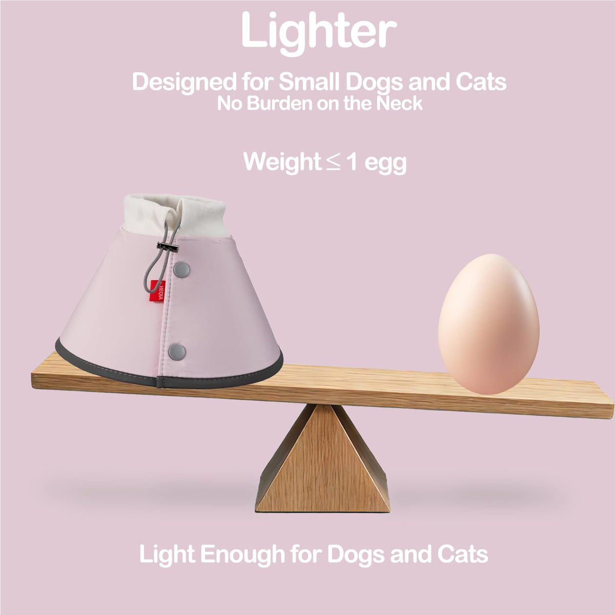Soft Dog Cone for Small Dogs & Cats (Pink / (Neck:6.5"-8.5"))