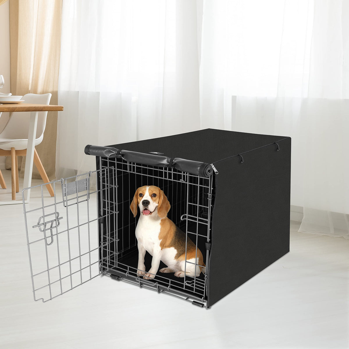 Dog Crate Cover Waterproof Kennel Cover (36.0"L x 23.0"W x 25.0"H / Black)