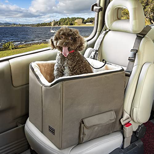 Dog Booster Car Seat for Small Dogs (Small / Brown)