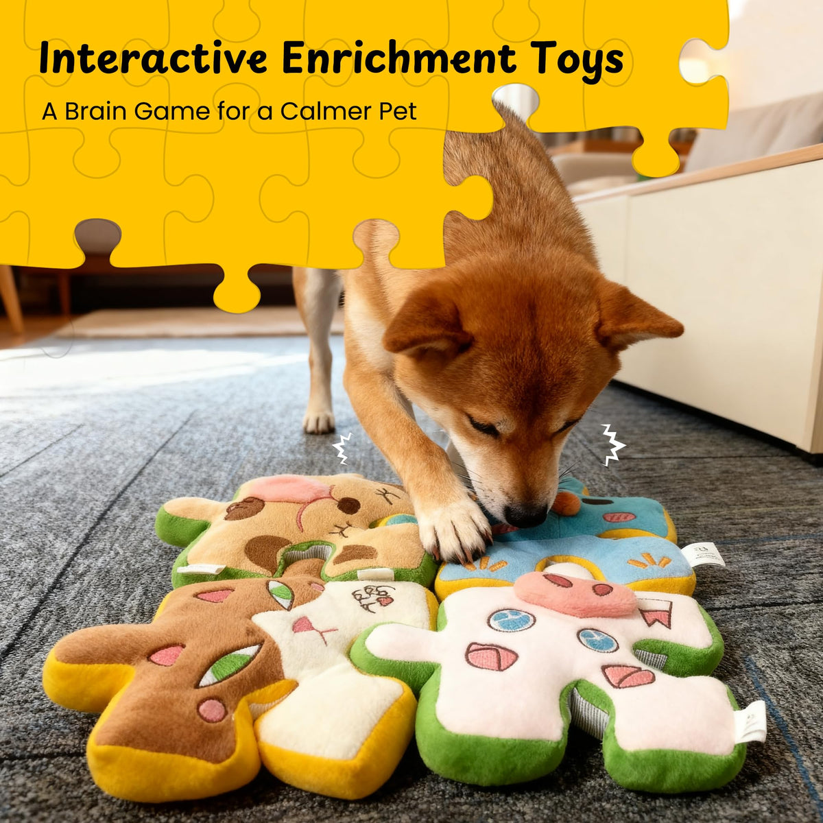 Tearable Rip Pull Apart Squeaky Dog Puzzle Toys (Puzzle)