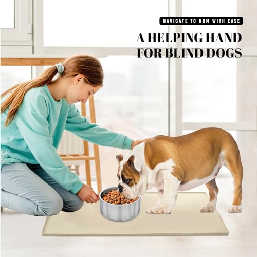 23x16 Waterproof Silicone Dog Food Mat (Sand Beige / 23" x 16")