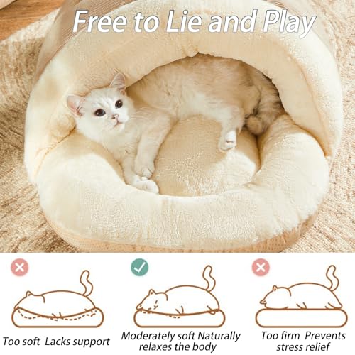 Cat Bed Cat Cave Bed for Indoor Cats and Small Dogs (Medium / Green)