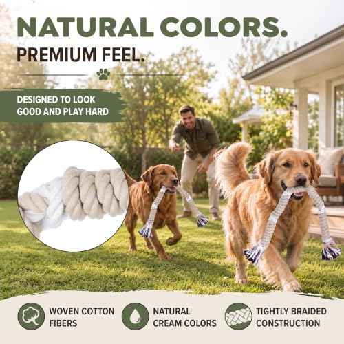 Dog Rope Toy for Large Dogs 2 Pack (Natural / 2 Pack)