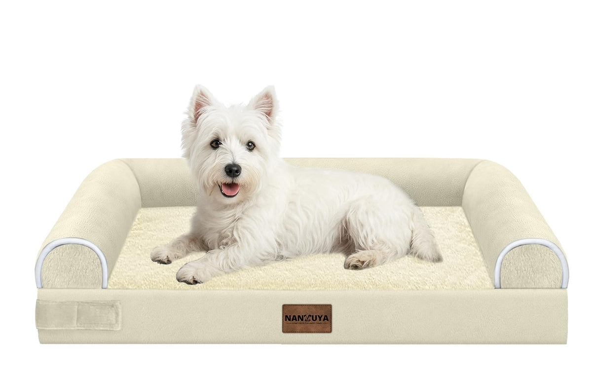 Orthopedic Dog Bed for Medium Dogs (Beige / 28.0"L x 19.0"W x 5.5"Th)