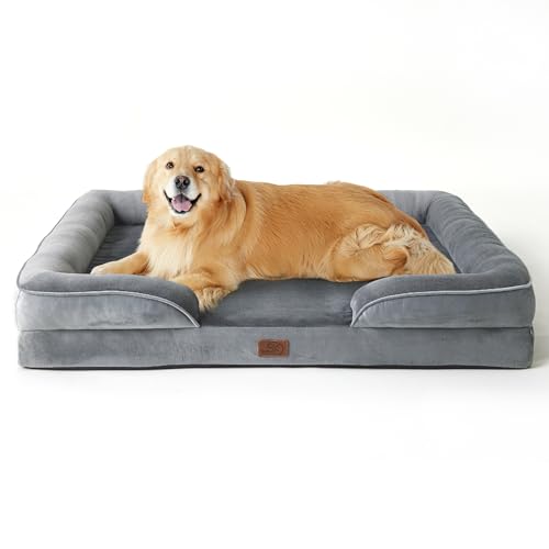 Orthopedic XLPlus Dog Bed Extra Large Washable Original Design (Grey / 48"l X 35"w X 8"th)