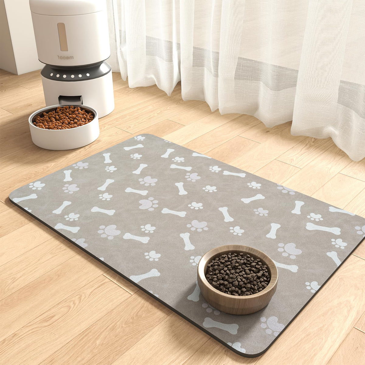 Absorbent Pet Feeding Mat (MP-GREY / 12"x19")