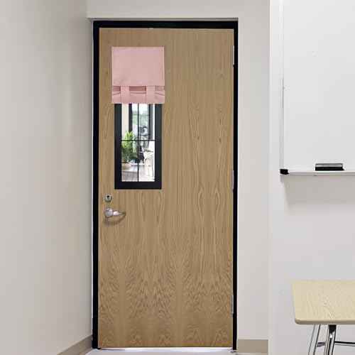 Classroom Door Window Cover Lockdown Shades Blackout (Orange Pink / 12"W x 30"L (Pack of 1))