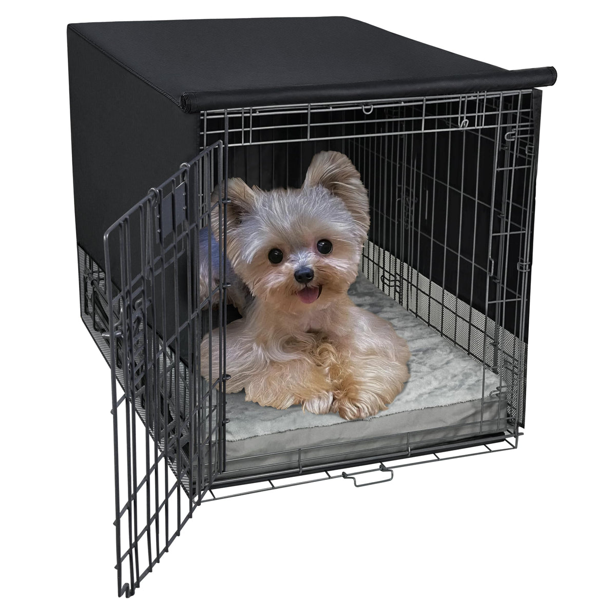 Breathable Dog Crate Cover (18"L x 12"W x 14"H / Black)