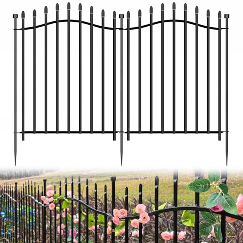 Garden Metal Fence 32" H x 22.5'L Decorative Dog Outdoor Yard Panels (32 in(H))