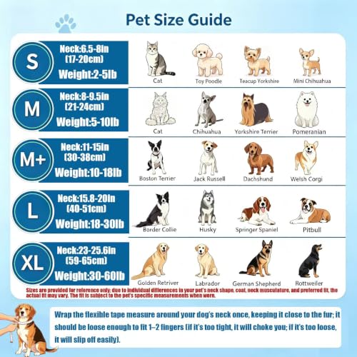 Inflatable Dog Cat Cone Collar with Transparent Shield for After Surgery (L(Neck:15"-20"))
