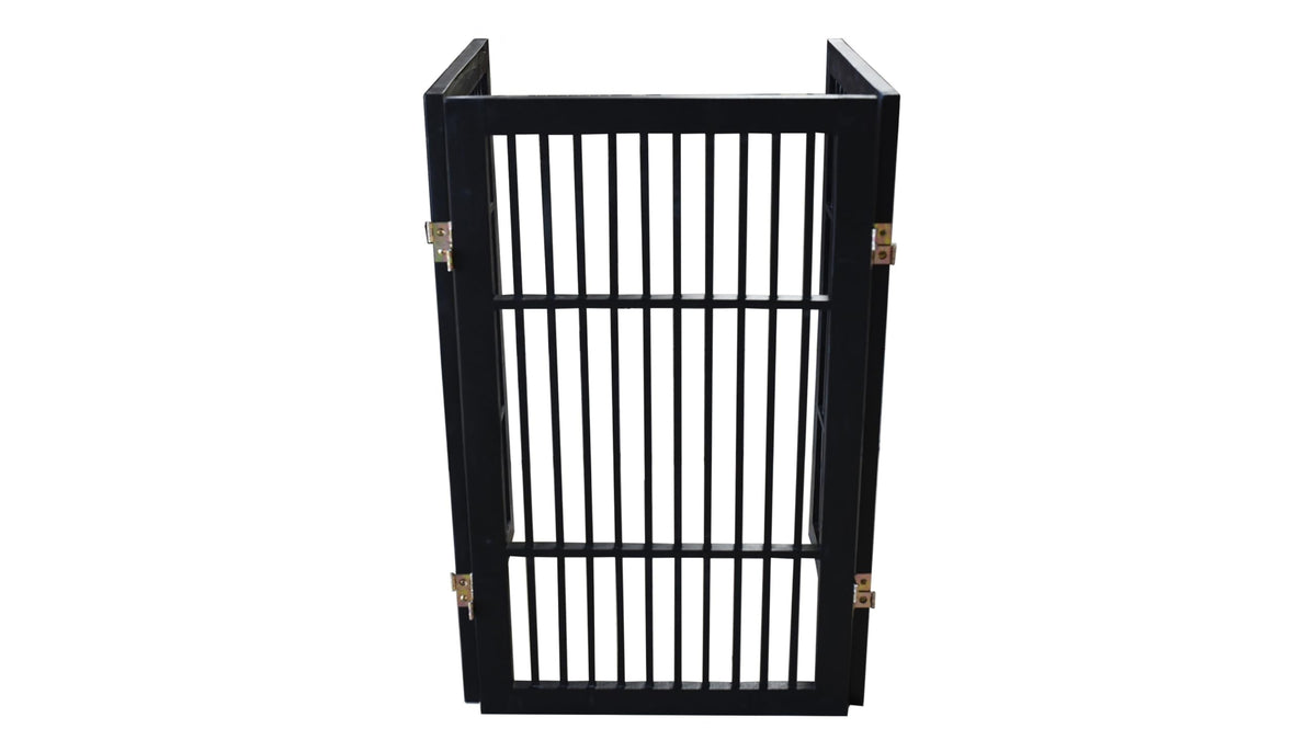 Pet Dog Gate Freestanding (3 Panel 30" Tall / Black Pet Gate)