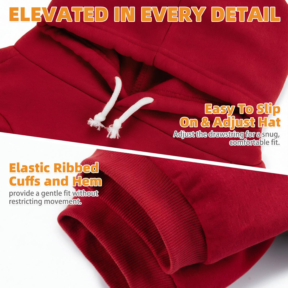Dog Hoodie for Large Medium Small Dogs (Red / X-Large)