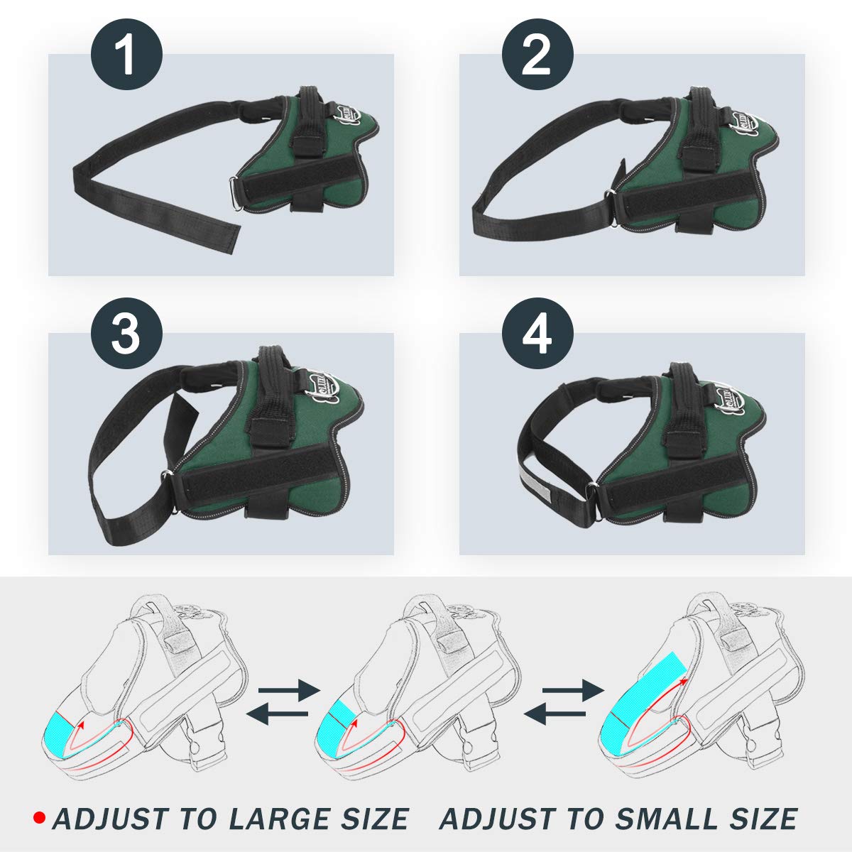 Dog Harness No (Medium (Pack of 1) / Dark green)