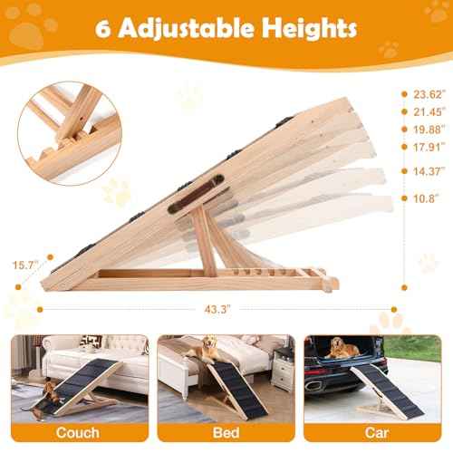 43" Foldable Dog Ramp 6 (M-43"L×16"W×23"H)