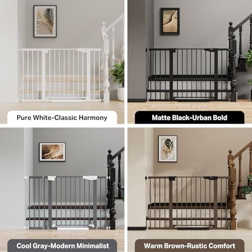 29.7 48 in Baby Gate for Stairs (Gray / 29.7-48"W x 30.5"H)