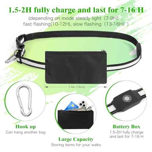 LED Dog Leash Waist Hands Free (Multicolor)