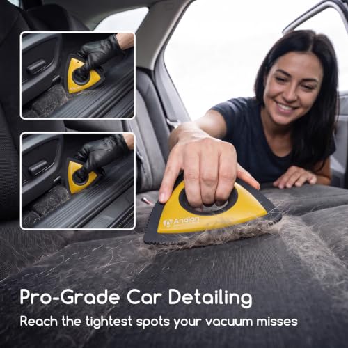 Mini Pet Hair Remover for Car Detailing Dog Hair Tool Brush (Yellow)