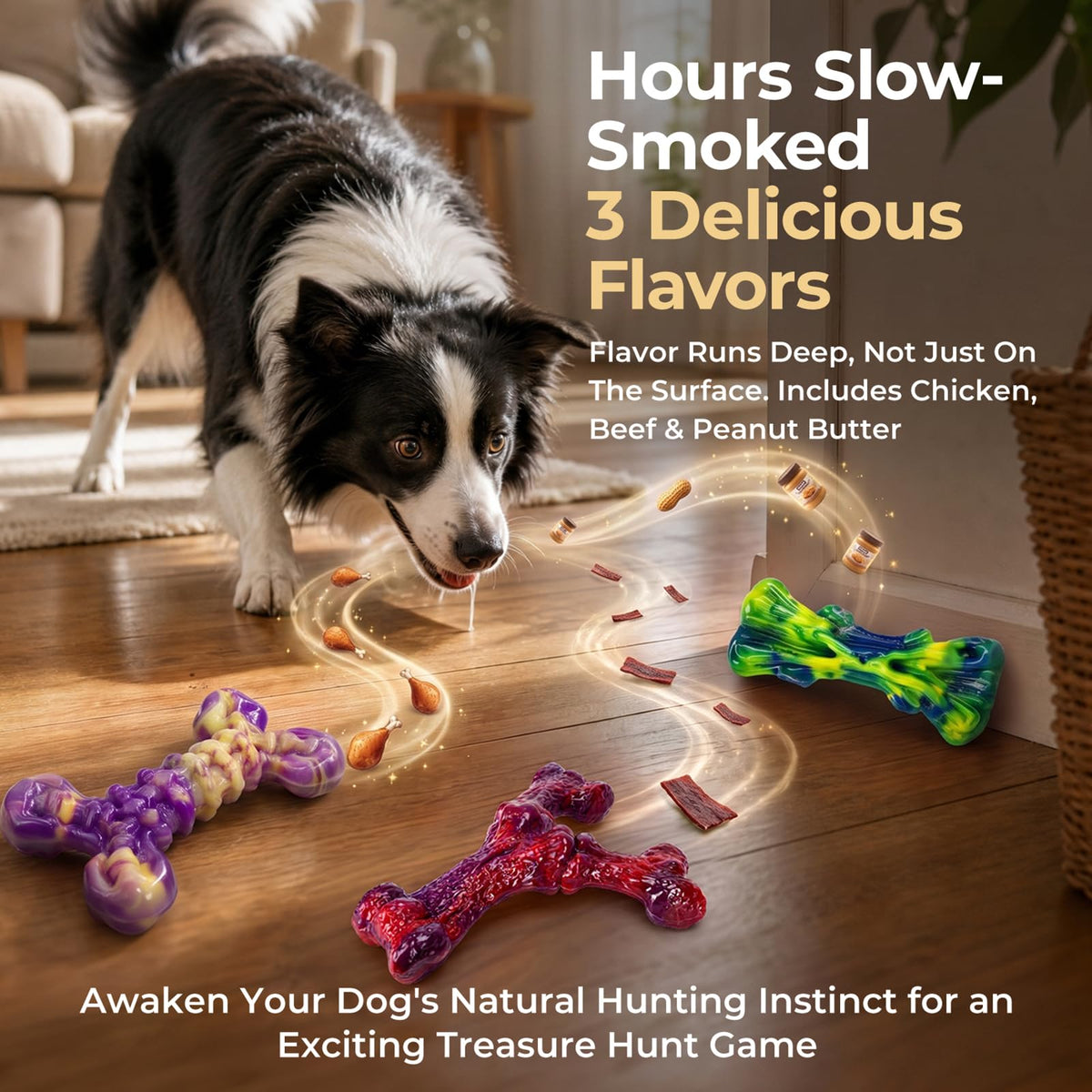 6-Pack Multi-Flavored Tough Dog Chew Toys for Aggressive Chewers