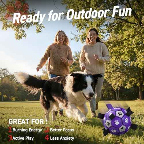 Dog Toys Soccer Ball with Straps (Purple White / 6 Inch)