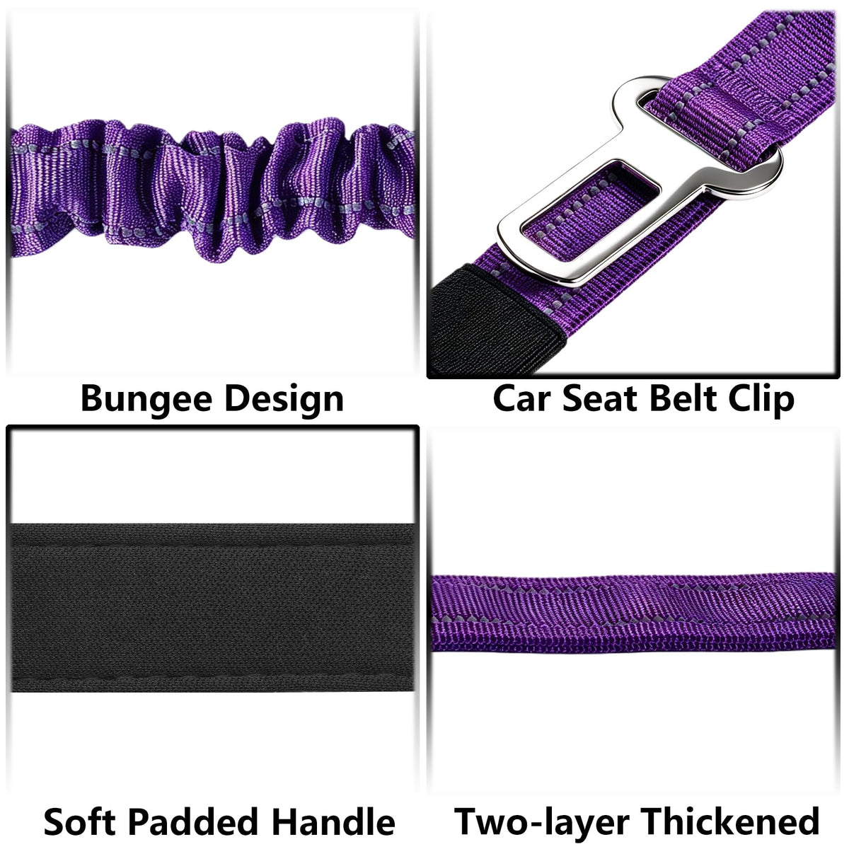 Bungee Dog Leash 5FT (Purple / 5FT-6FT)