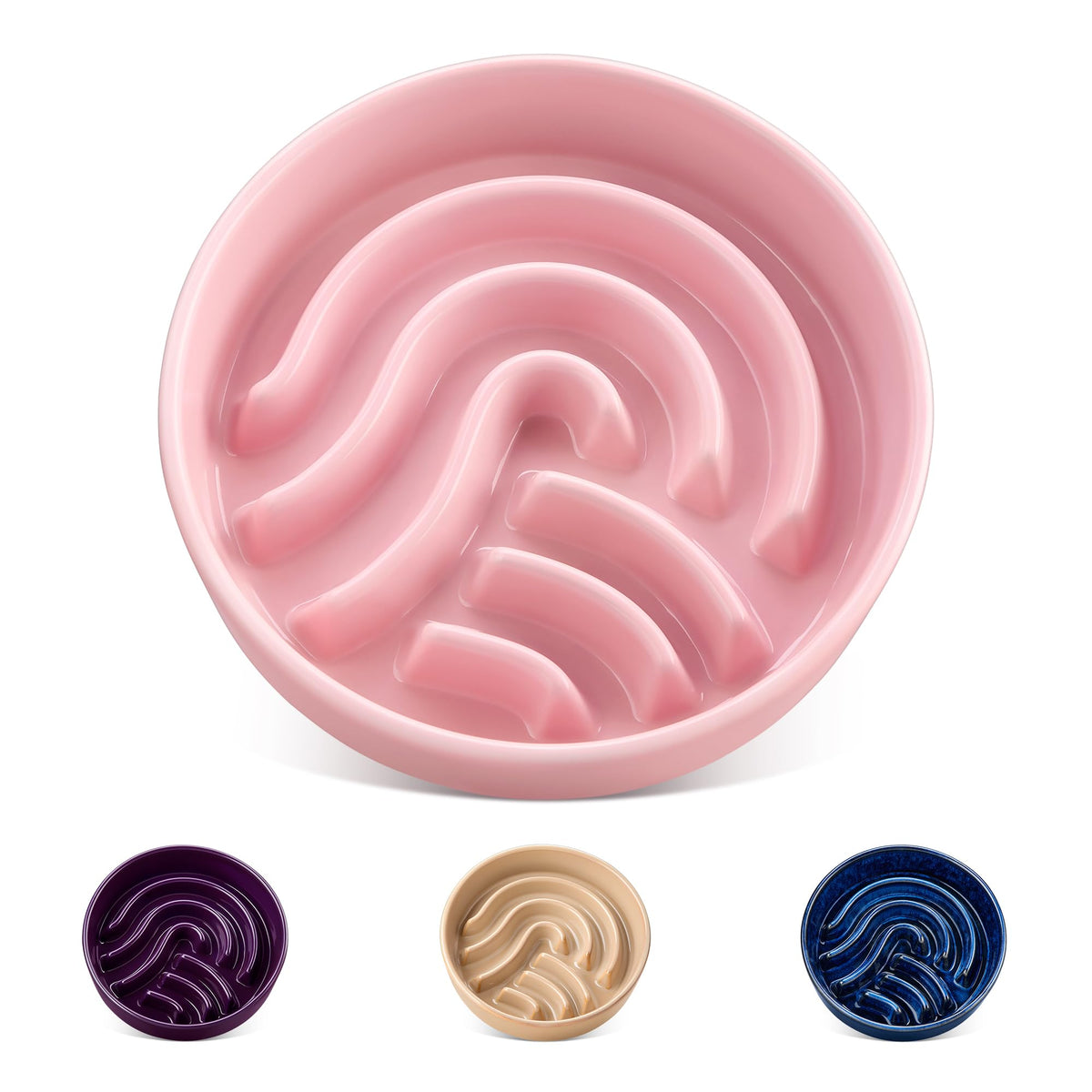 Slow Feeder Dog Bowl (Pink / 0.6 Cups)