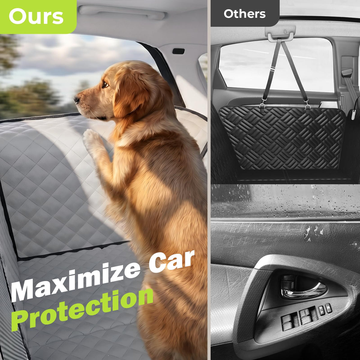 Back Seat Extender for Dogs 56.29 * 28.74 in (For Full Size Truck / Full Size SUV / full surrounded style (gray))