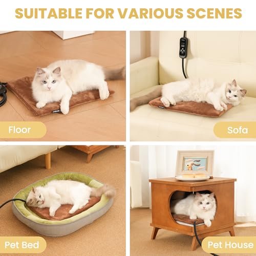 Cat Heating Pad (Brown / S: 16" x 13")
