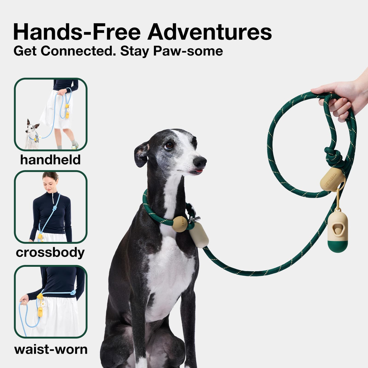 Hands Free Dog Leash (Santal Forest Green)