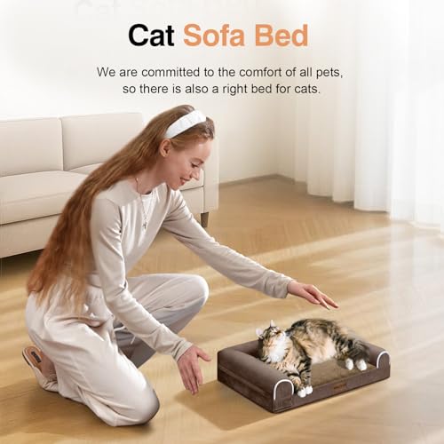 Orthopedic Dog Bed for Small Dogs (Brown / 20.0"L x 14.0"W x 5.5"Th)