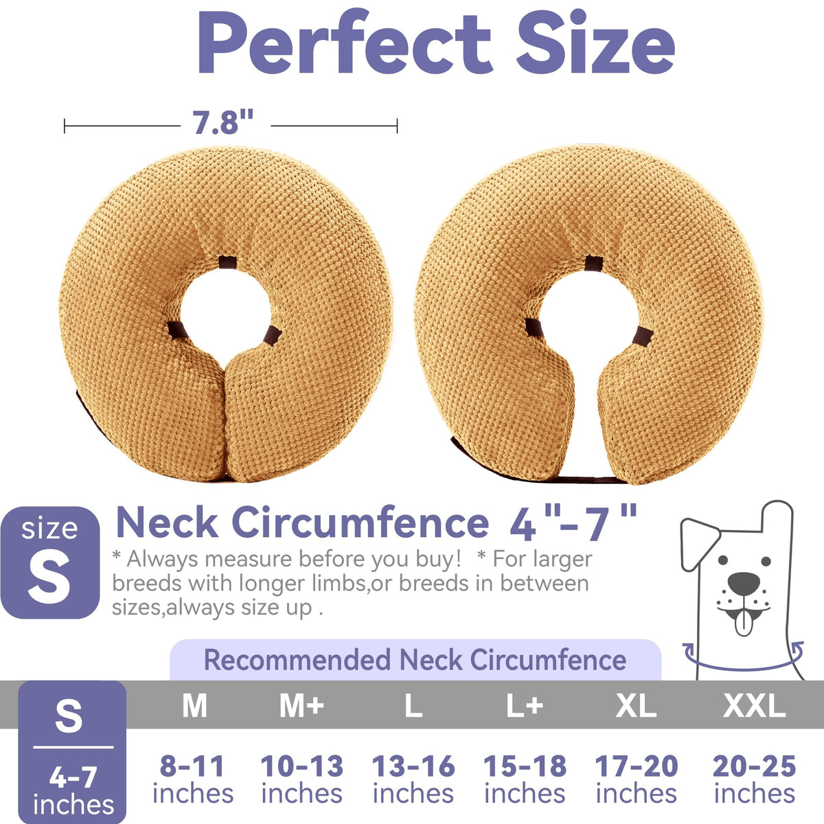 Inflatable Dog Cone Collar (S(Neck 4"-7") / Yellow)