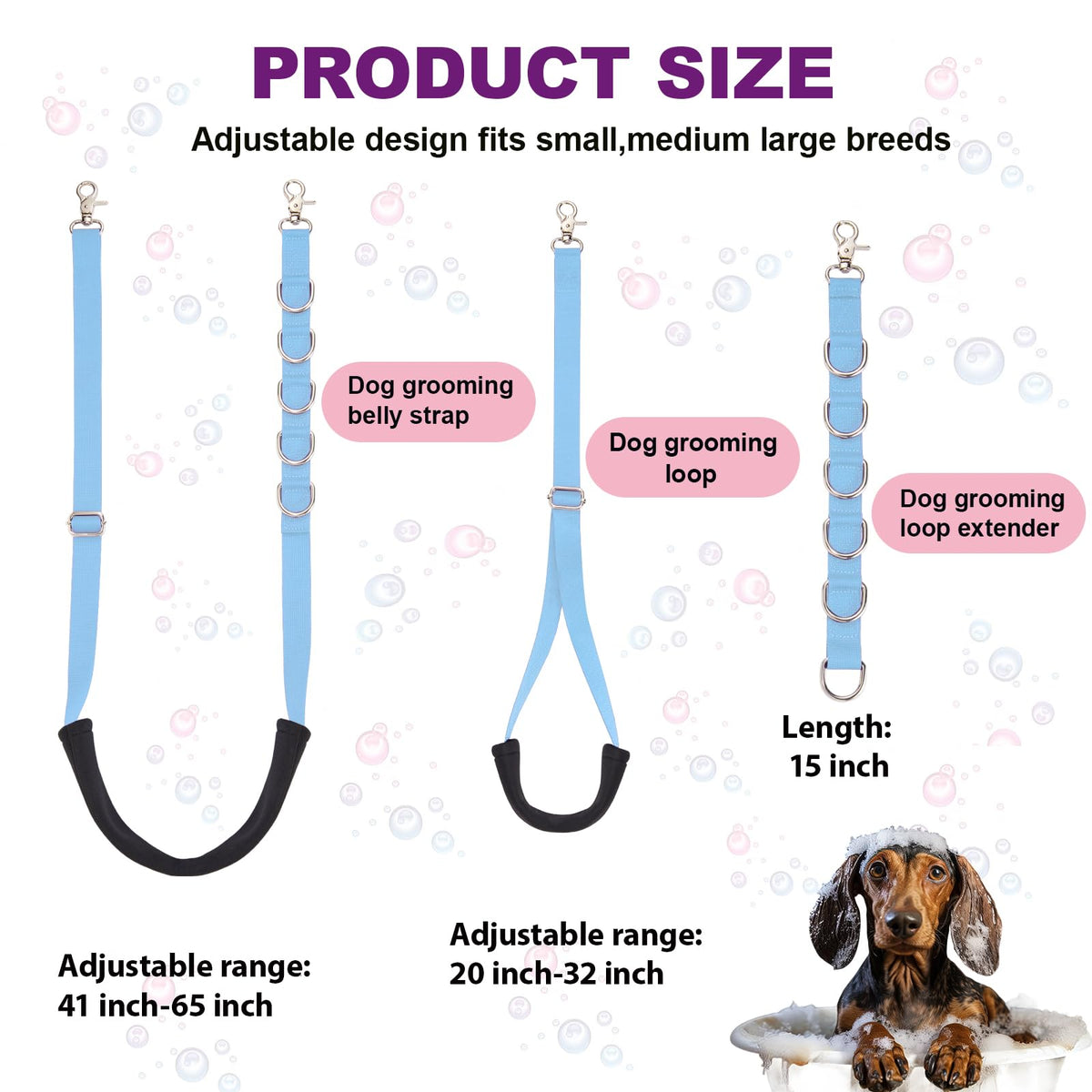 Dog Grooming Belly Strap (Sky Blue)