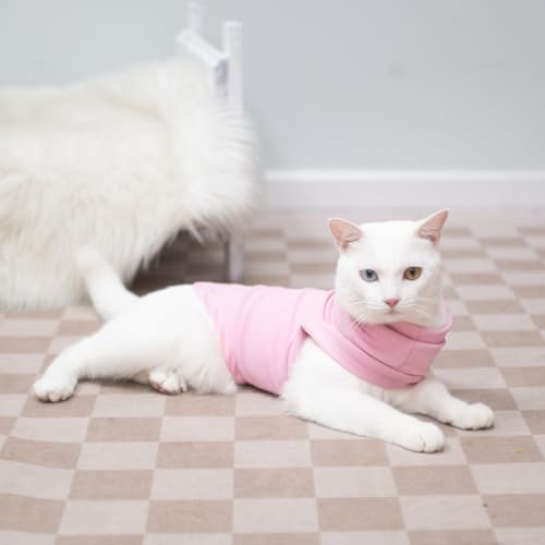 Cat Sweater Warm Fleece Pet Clothes for Cats Only (Pink / Small)