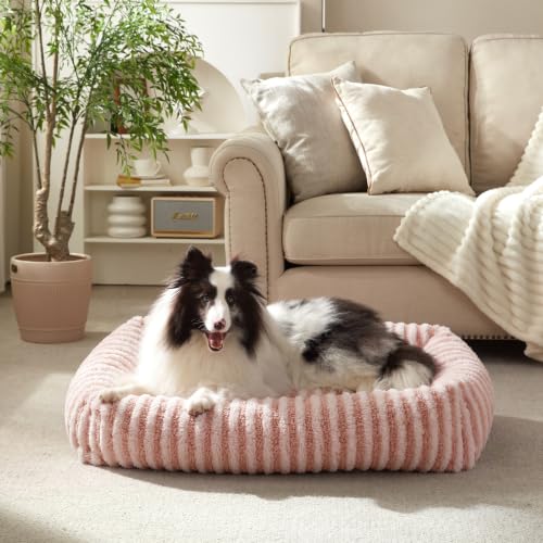 Dog Beds Large Sized Dogs (Pink / L(36"Lx27"Wx8"Th))