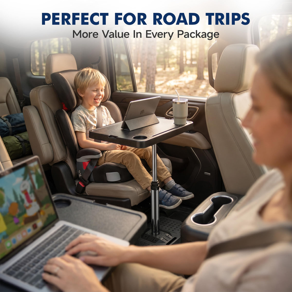 Extra Large Car Seat Tray Table with Desk Mat (Extra Large)