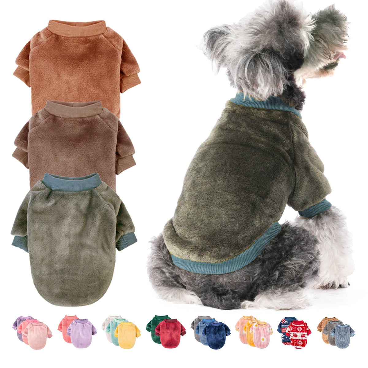 Small Dog Sweaters (Camel,Khaki,Olive / XX-Large)