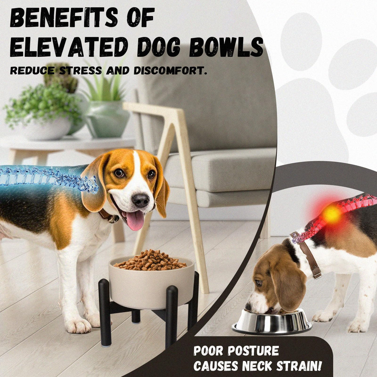 Raised Ceramic Dog Bowl Set with Stand (Pink / 1 Bowl - 3.5 Cups)