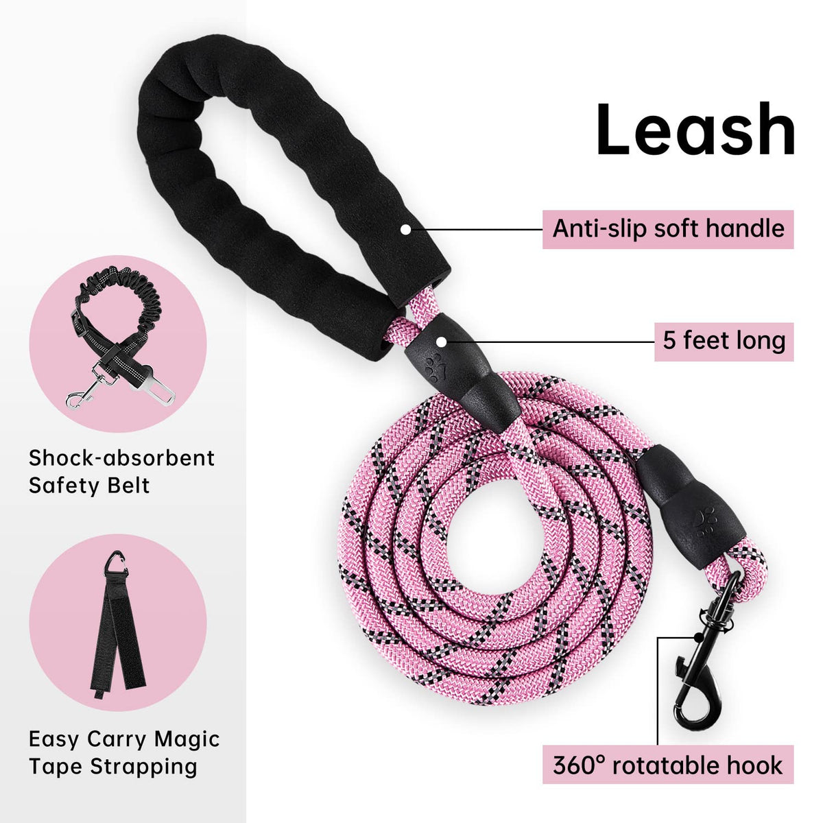 No Pull Dog Harness for Large Dogs (Checkered Pink / Large)
